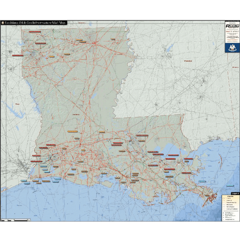 Louisiana Oil & Gas Infrastructure Wall Map