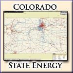 Energy Infrastructure Wall Map of Colorado