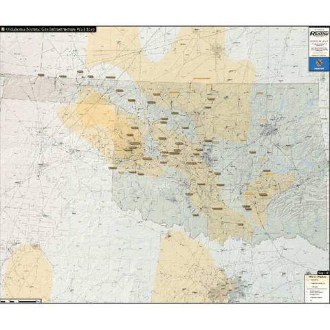 Oklahoma Natural Gas Infrastructure Wall Map