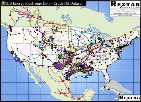 Crude Oil Pipeline System Digital GIS Data - North America
